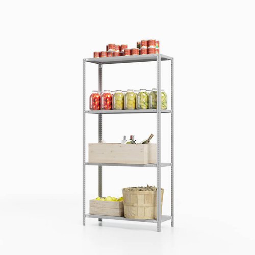 Стеллаж металлический для погреба ТС Лайт, 1800x700x400 мм. Полки: 4 шт. металл (ТС 18070440)