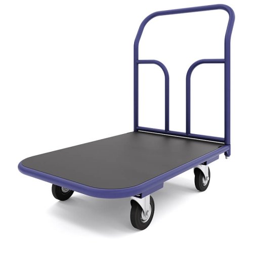 Тележка платформенная с резиновым покрытием ТПР 4 (600x1200 мм, колеса черная резина 160 мм)