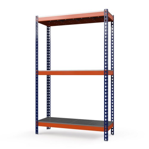 Стеллаж металлический грузовой Профи-Т 2000x1240x500 мм. Полки: металлические оцинк. перф. усил. 3 шт. (Т-130/1 P/3/У)